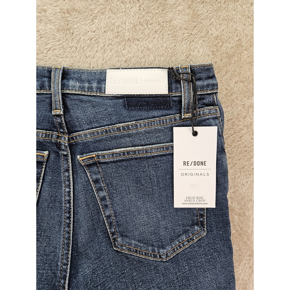 NWT RE/DONE Originals High Rise Ankle Crop Jeans Denim Women's Size 25